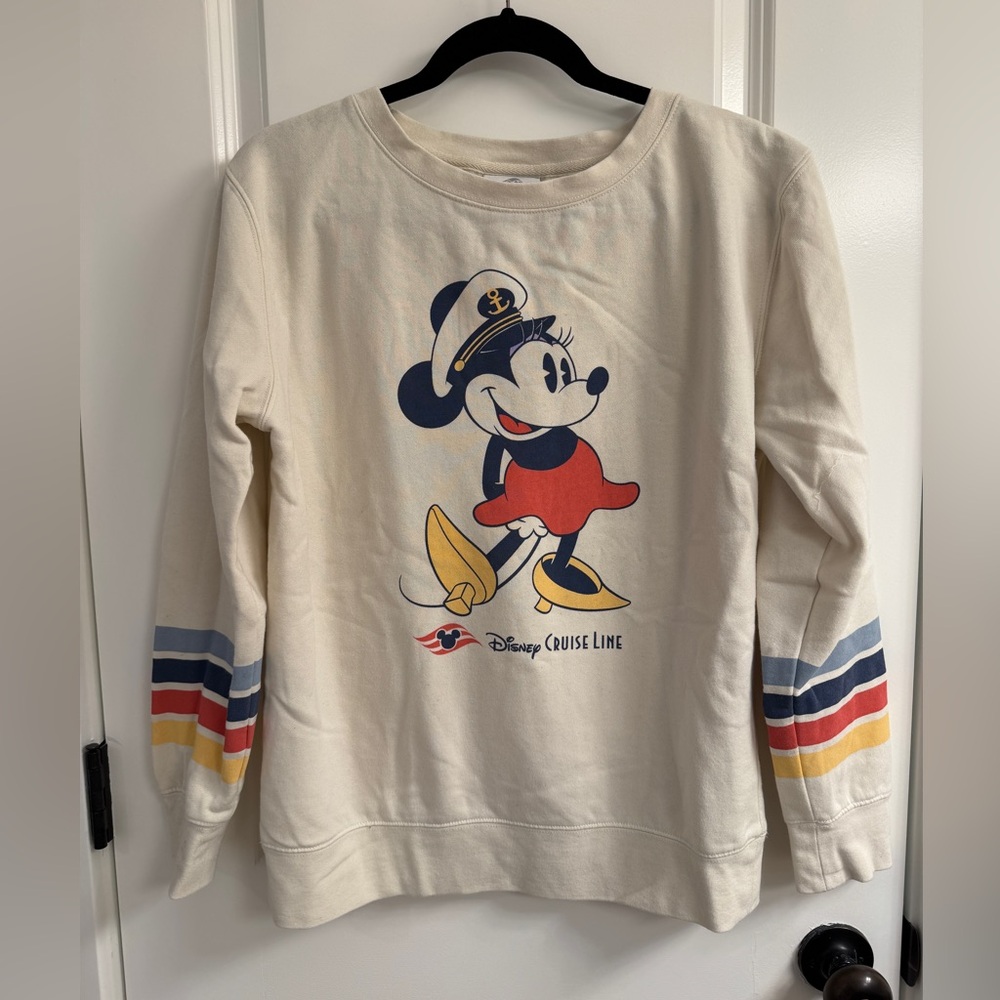 Disney Cruise Line DCL Captain Minnie Sweatshirt.  Sz L.